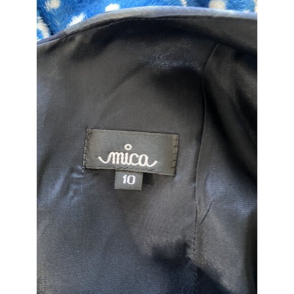 LAST CHANCE Mica Size 10 Navy Blue Floral Scoop Neck Midi Dress - Picture 6 of 6